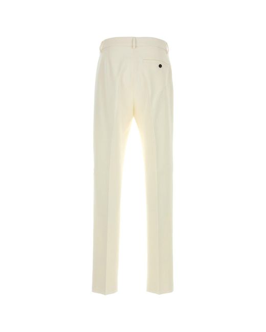 Ferragamo Natural Flat Front Pants for men