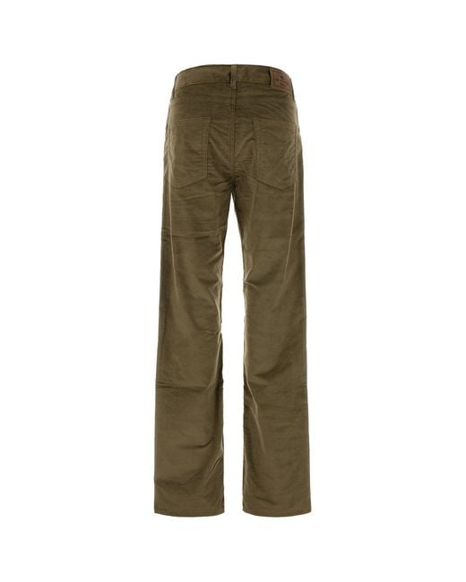 Etro Army Green Stretch Corduroy Pant for men