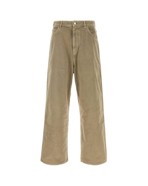 1989 STUDIO Natural Army Green Denim Chicago Jeans for men