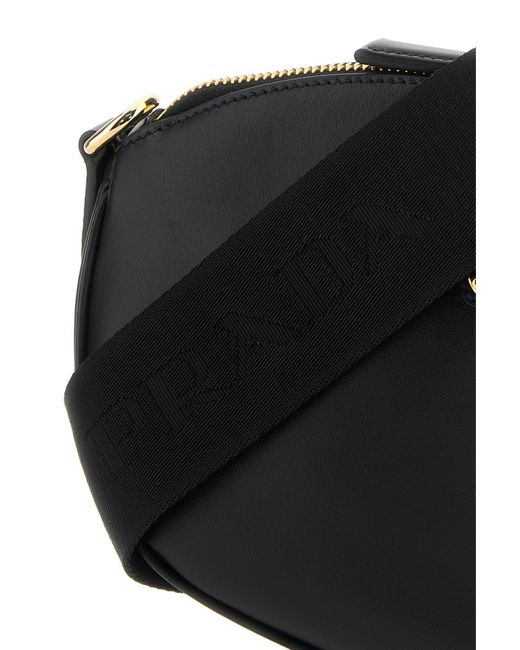 Borsa a tracolla in pelle nera di Prada in Black