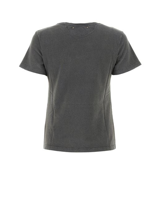 T-shirt Doris in cotone antracite di Golden Goose Deluxe Brand in Black
