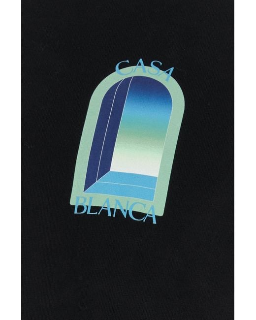 Casablanca Black Cotton T-Shirt for men