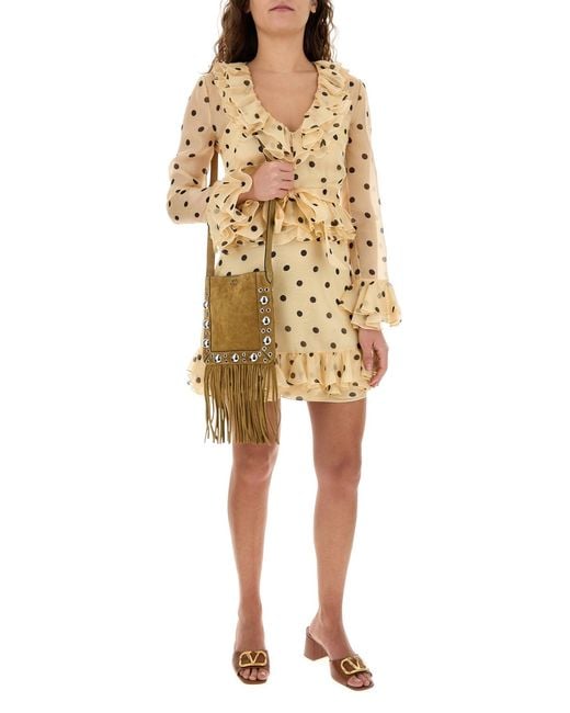Valentino Garavani Metallic Printed Silk Dress