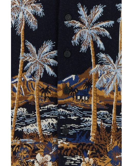 Alanui Black Embroidered Wool Blend Diamond Head Cardigan for men