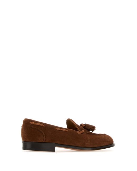 Edward Green Brown Suede Belgravia Loafers for men