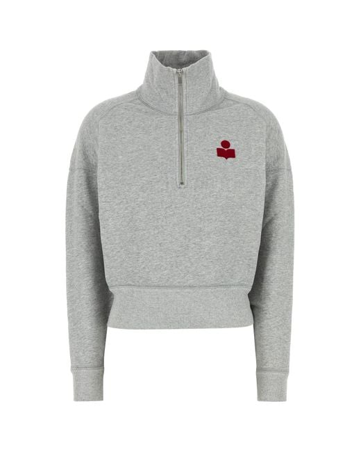 Felpa Ross in misto cotone grigio di Isabel Marant in Gray