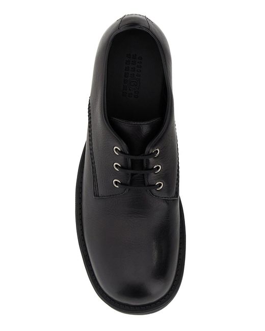 MM6 by Maison Margiela Black Leather Lace-up Shoes for men