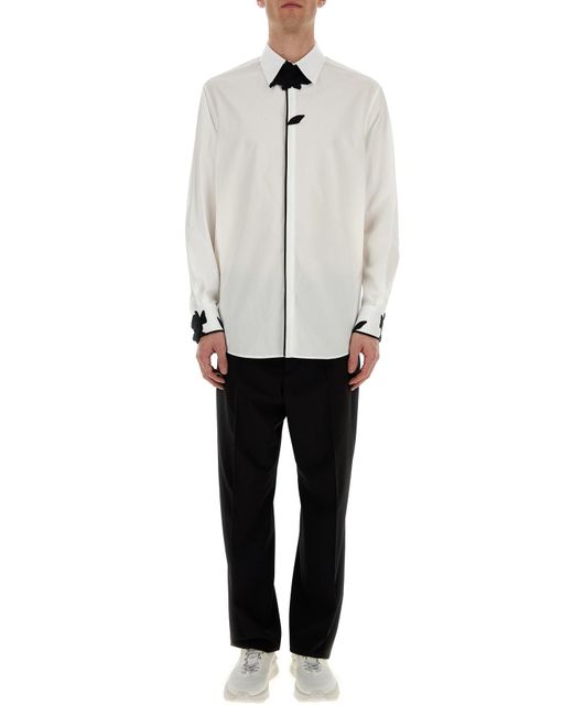 Pantalone in lana nera di Valentino Garavani in Black da Uomo