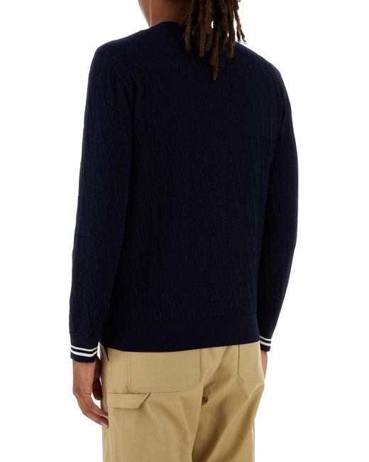 Valentino Garavani Dark Blue Cotton Sweater for men