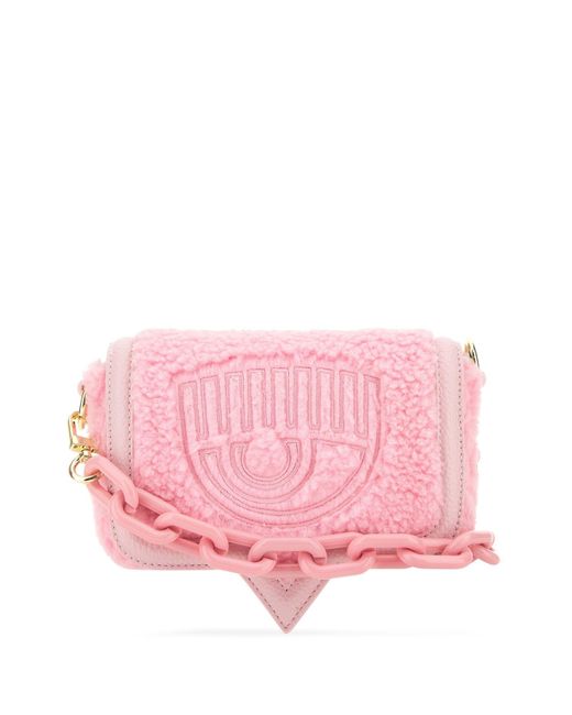 Chiara Ferragni Pink Teddy Small Eyelike Crossbody Bag