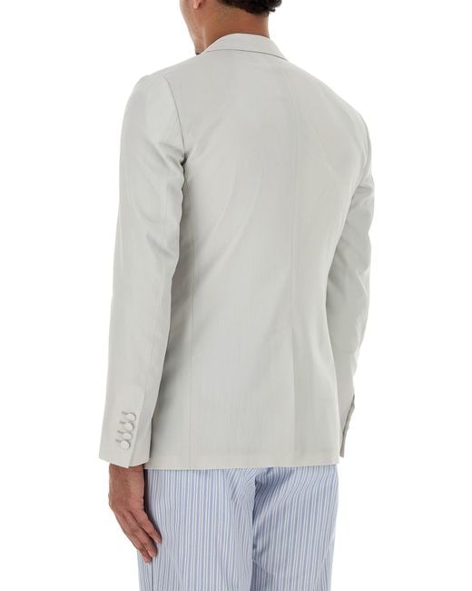 Dolce & Gabbana White Pale Peaked Lapel Blazer for men