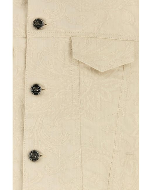 Etro Natural Sand Stretch Denim Jacket