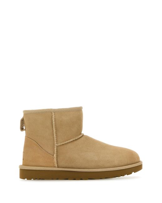 Ugg Brown Sand Suede Classic Ultra Mini Ankle Boots
