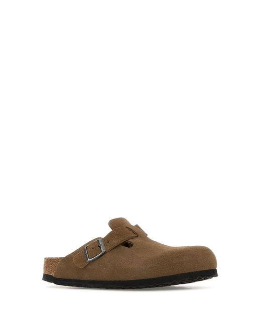 Birkenstock Brown Boston Sfb Dark Tea, Suede Leather