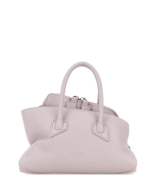 The Attico Pink Lilac Leather Mini La Passeggiata Handbag