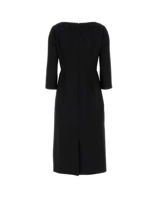 Valentino Garavani Black Wool Blend Dress