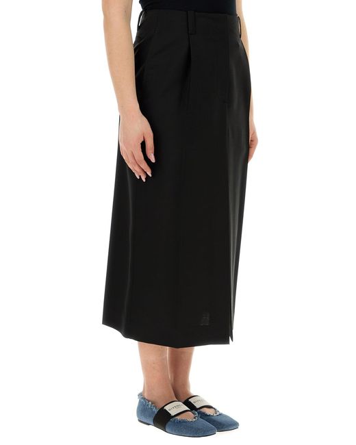 Givenchy Black Wool Blend Skirt