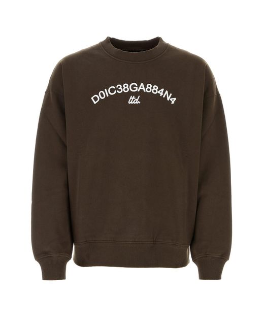Dolce & Gabbana Brown Felpa Giroc.man.lung for men