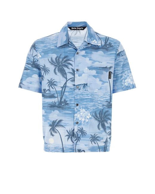 Palm Angels Blue Camicia for men