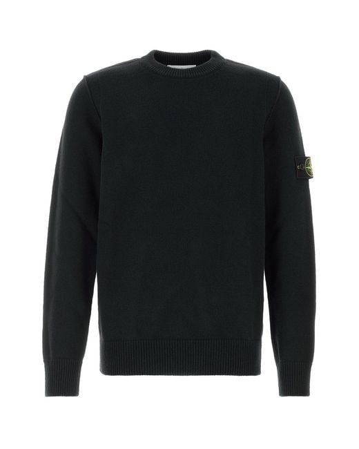 Stone Island Black Wool Blend Sweater for men