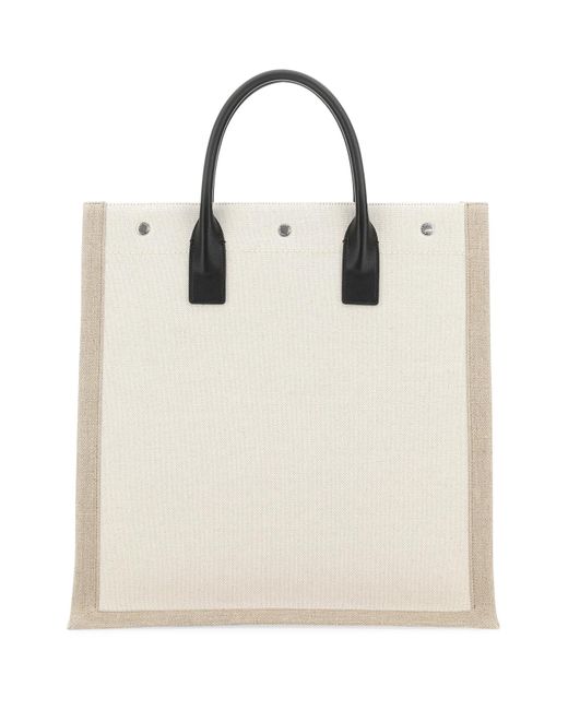 Borsa Tote Rive Gauche North/South di Saint Laurent in Natural da Uomo