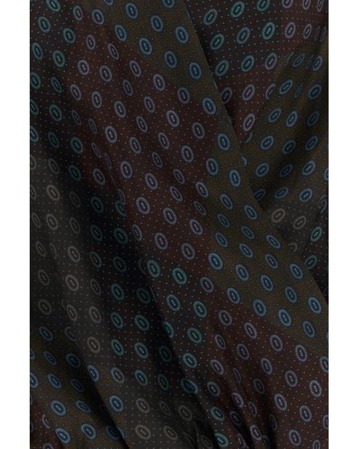 Dries Van Noten Black Printed Silk Camiel Blouse