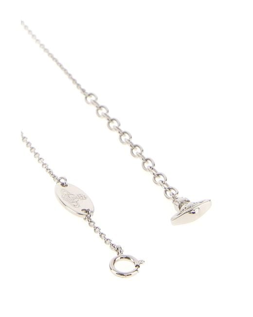 Vivienne Westwood White Silver Metal Noella Necklace