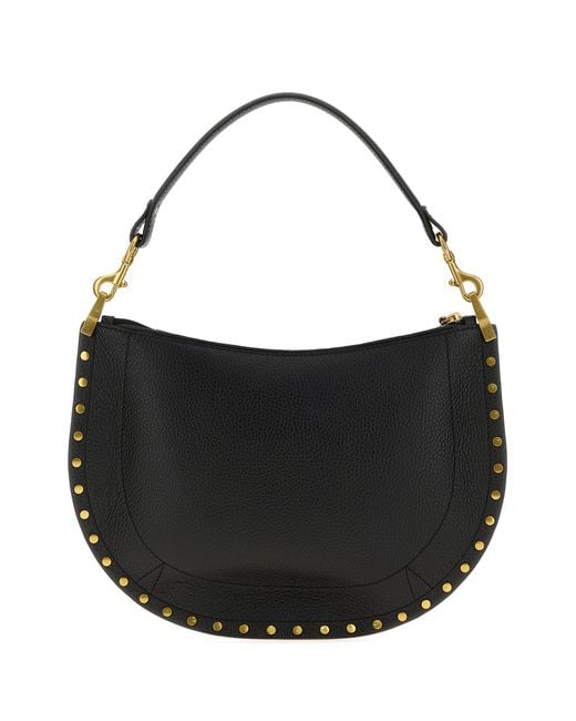Isabel Marant Black Leather Oskan Shoulder Bag