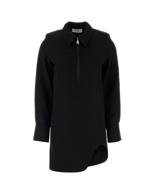 The Attico Black Gabardine Mini Dress