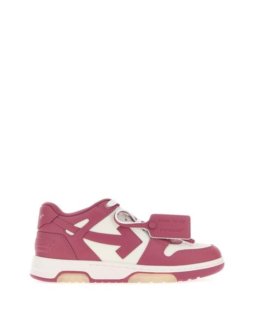 Off-White c/o Virgil Abloh Pink Two-tone Leather Out Of Office Sneakers