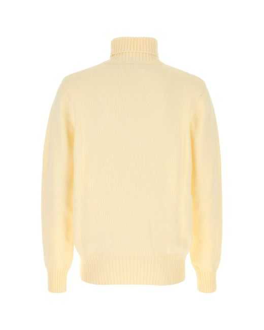 Givenchy Yellow Cream Cotton Sweater for men