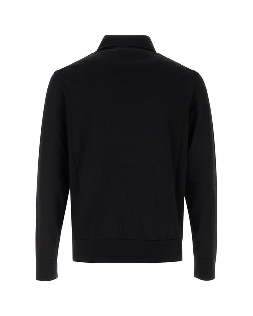 Burberry Black Wool Polo Shirt for men