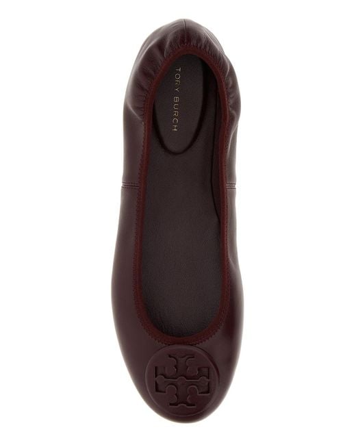 Tory Burch Brown Leather Ballet Flats