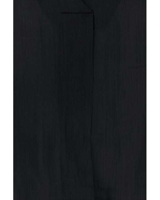THE ROSE IBIZA Black Silk Indochine Blouse