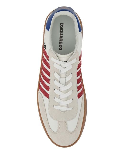 DSquared² Pink Dsquared Leather Boxer Sneakers for men