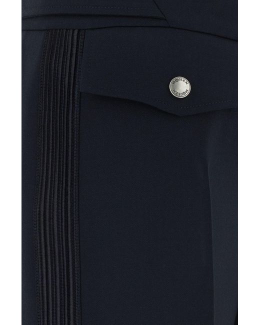 McQueen Black Navy Blue Wool Pant