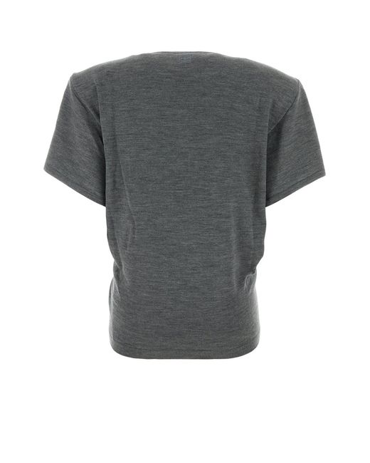 Magda Butrym Gray Wool T-Shirt