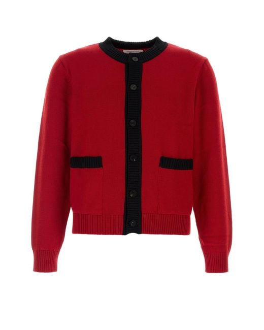 Ernest W. Baker Red Wool Cardigan for men