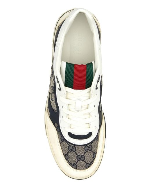 Sneakers Re-Web multicolor in pelle e tessuto GG Original di Gucci in White da Uomo