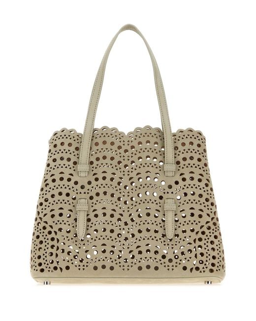 Alaïa Natural Dove Grey Suede Mina 25 Handbag