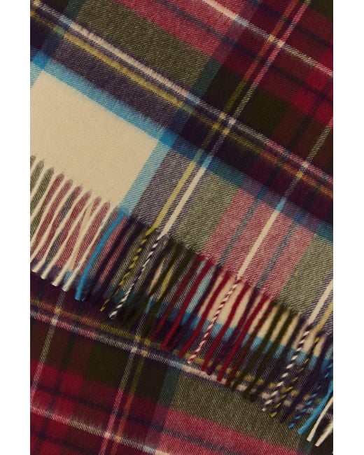 Sciarpa in cashmere ricamato di Johnstons in Red da Uomo