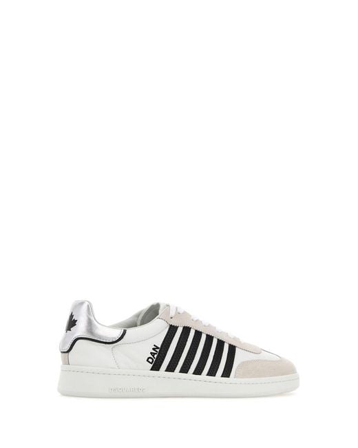 DSquared² White Nappa Leather Boxer Sneakers for men