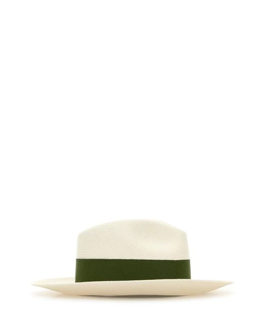 Frescobol Carioca Green White Straw Rafael Hat for men