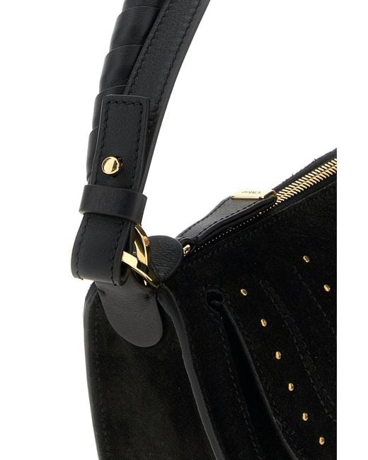 Chloé Black Suede Mini Marcie Shoulder Bag