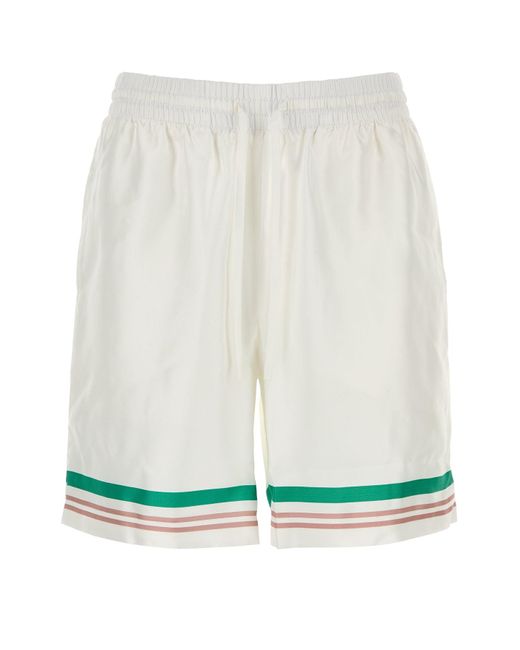 Casablanca White Drawstring Shorts for men