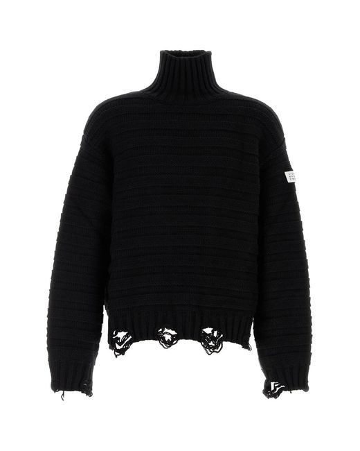 MM6 by Maison Margiela Black Wool And Acrylic Sweater for men