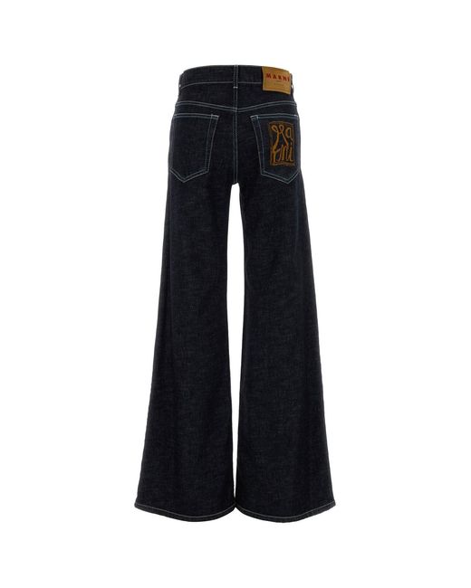 Marni Black Blue Stretch Denim Jeans