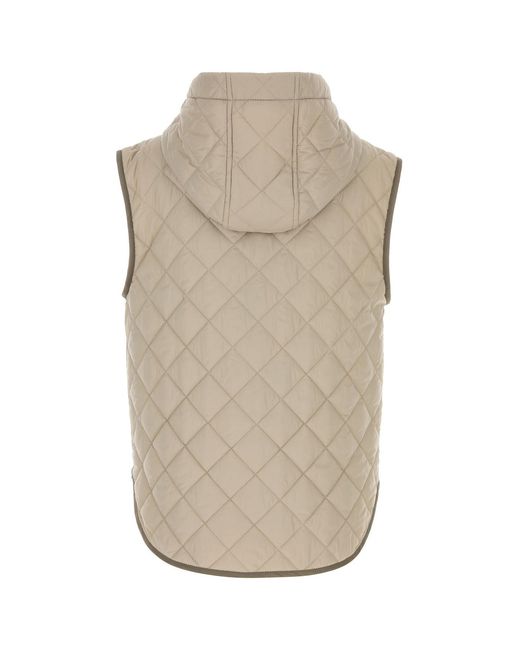 Brunello Cucinelli Natural Sand Nylon Sleeveless Jacket