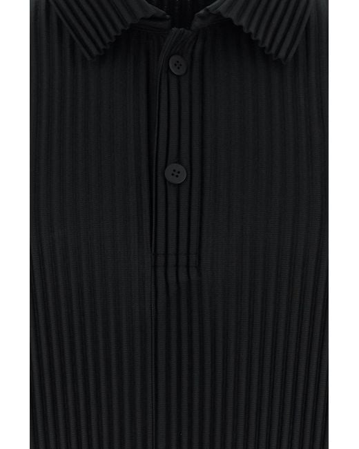 Homme Plissé Issey Miyake Black Polyester Polo Shirt for men