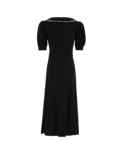 Alessandra Rich Black Stretch Cady Dress